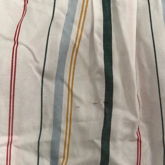 Asceno Mixed Stripe Shirt Dress White Colourful Cotton Sz S #D1